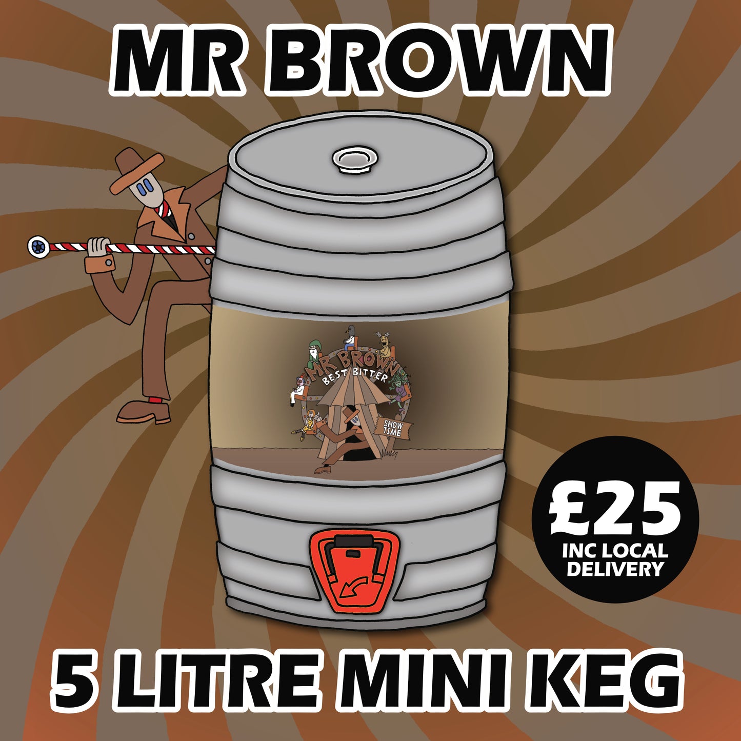 Mr Brown 4.2% Best Bitter - 5L Mini Cask - Local delivery or pickup only